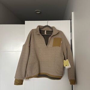Women’s Beige Quarter-Zip Sweater